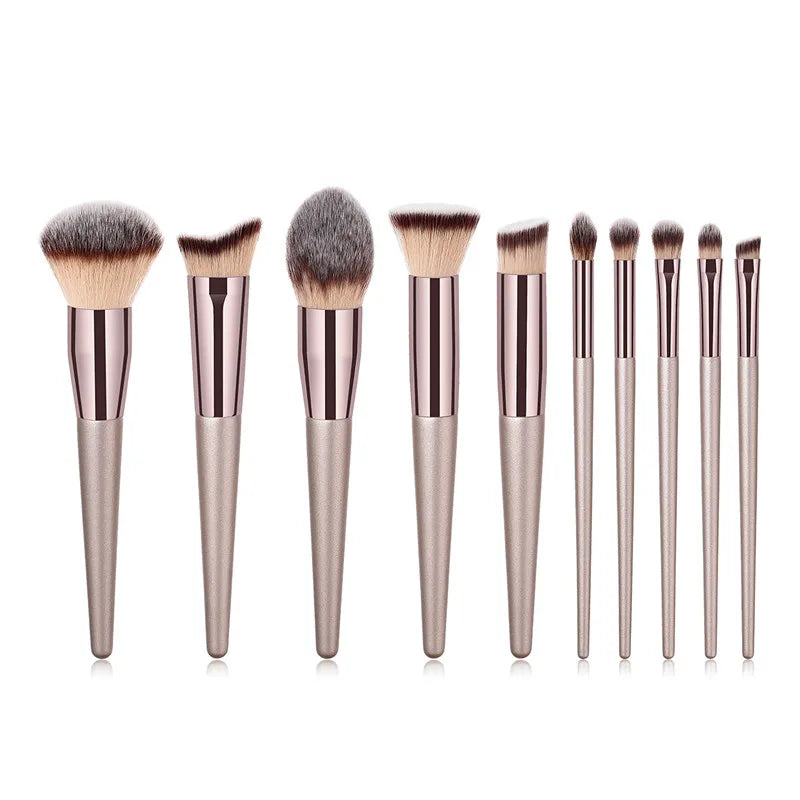 S-Fly Champagne Professional Makeup Brush Set