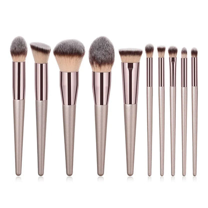 S-Fly Champagne Professional Makeup Brush Set