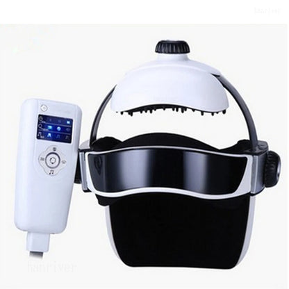 220V 3D Electric Head Massager Intelligent Air Pressure Vibration Finger Press Relaxation With Music Soothing Relax Helmet