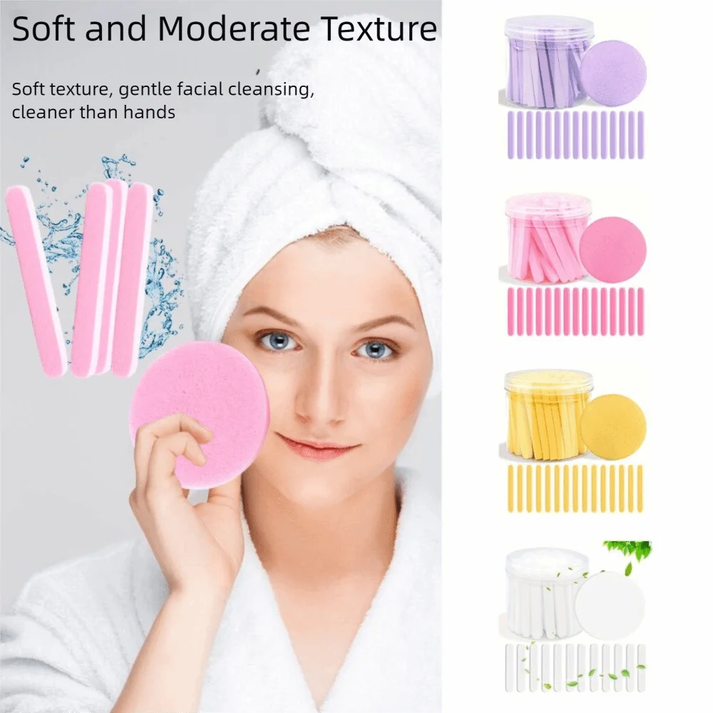 PurePore Compressed Facial Sponges (50 Pcs)