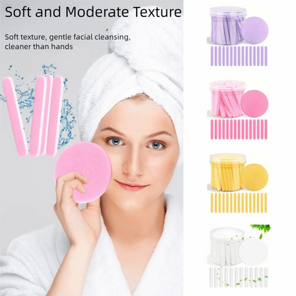 PurePore Compressed Facial Sponges (50 Pcs)