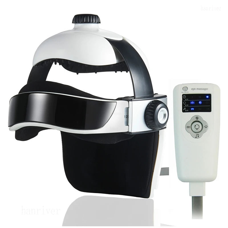 220V 3D Electric Head Massager Intelligent Air Pressure Vibration Finger Press Relaxation With Music Soothing Relax Helmet