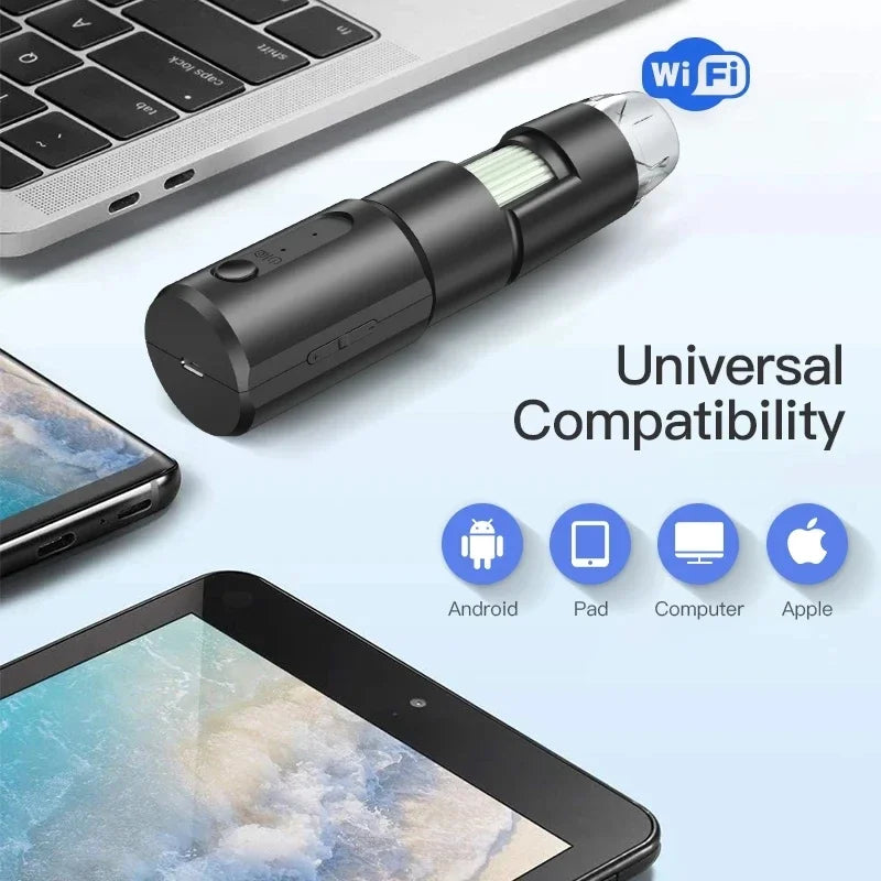 Dermatoscope Skin Analyzer Machine Digital Microscope Camera WiFi Wireless Electron Scalp Detection Pores Magnifier Facial 1000X